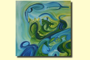 1/4 (Links Boven) Acryl op canvas board 50 bij 50 cm