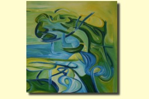 2/4 (Recht Boven) Acryl op canvas board 50 bij 50 cm