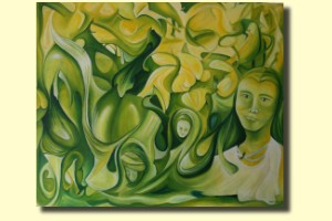 Acryl op linnen 100 bij 120 cm